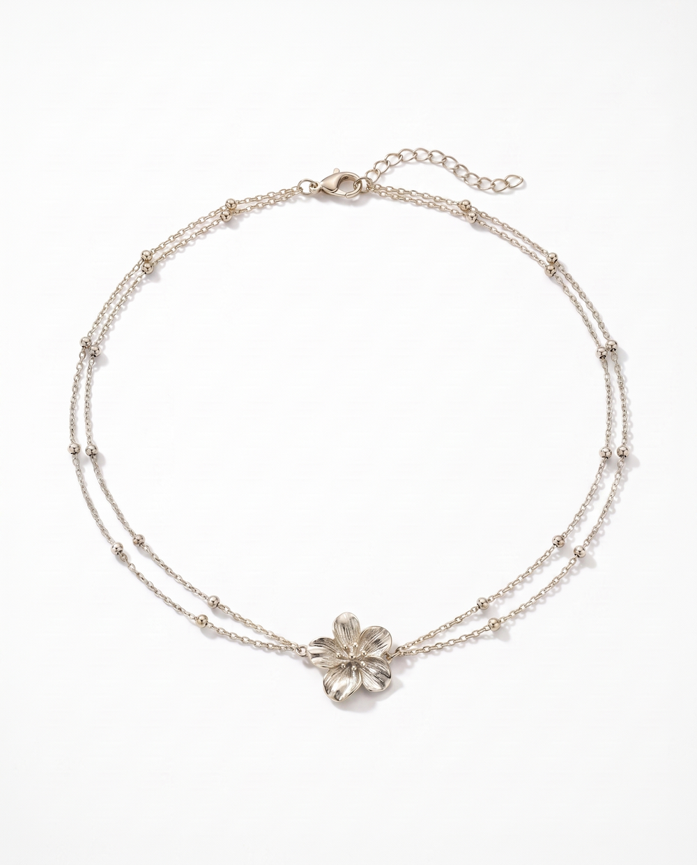 Calla flower silver belly chain — alternate view
