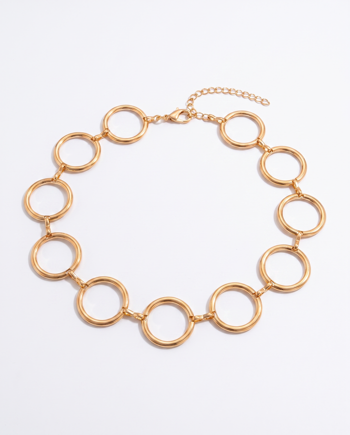 Sole bold gold ring-link belly chain