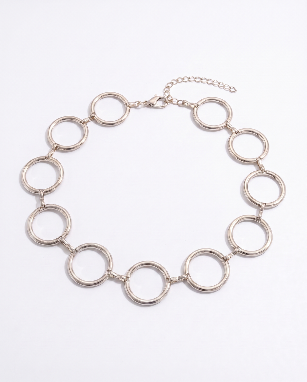Sole bold silver ring-link belly chain