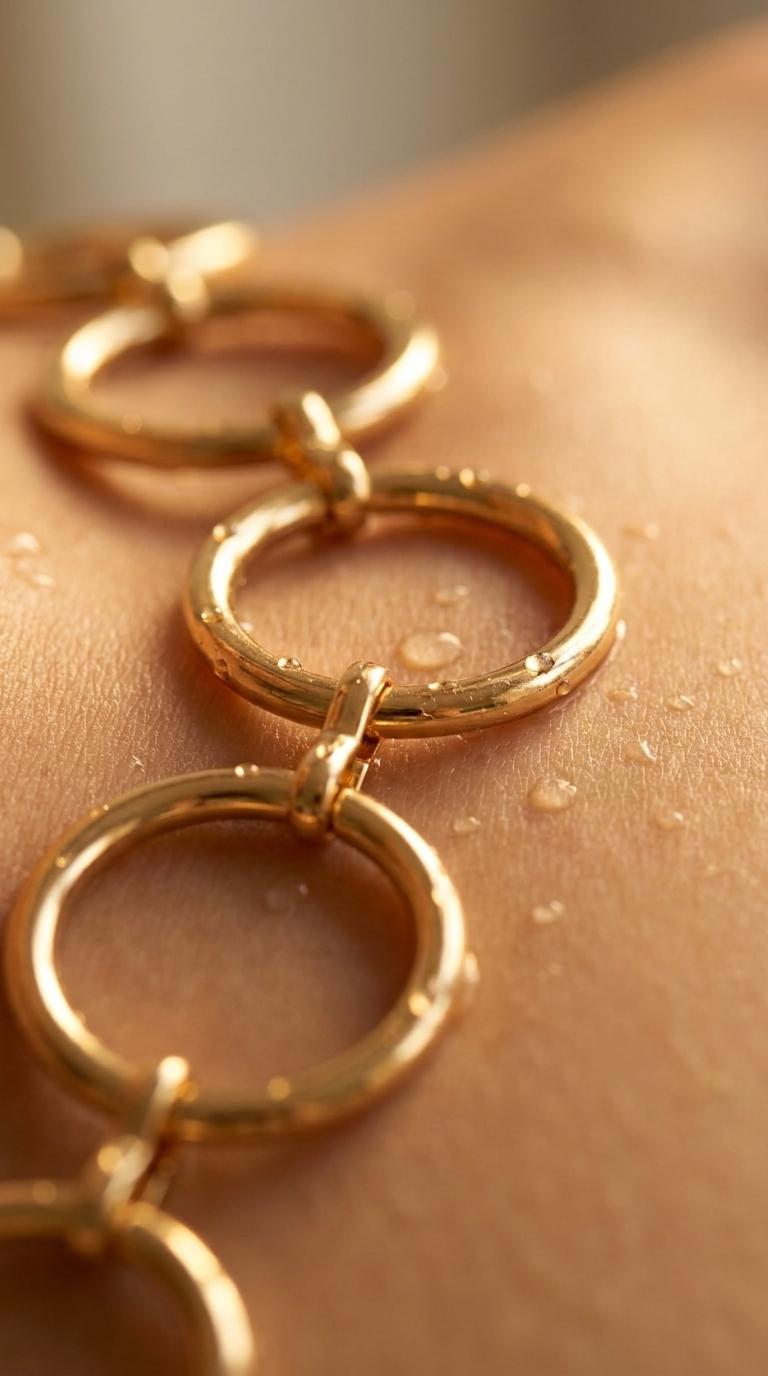 Sole Belly Chain macro detail — open ring links